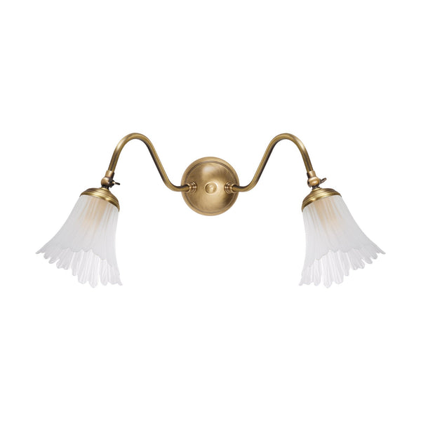 t4option0_0 | Wall Lamp Classic Brass 2 Floral Glasses Adjustable Ghidini 1849