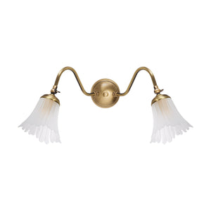 Wall Lamp Classic Brass 2 Floral Glasses Adjustable | Ghidini 1849