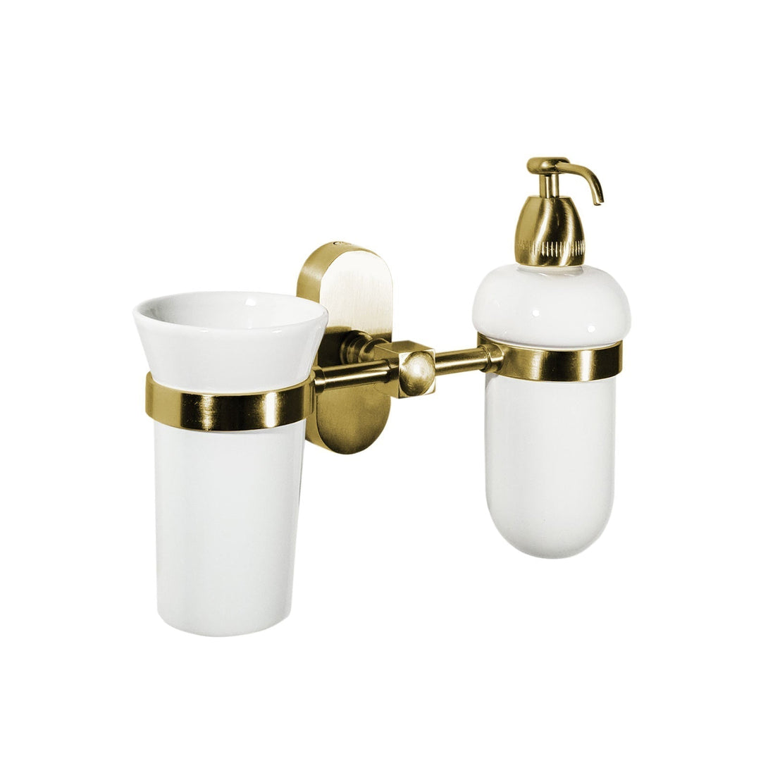 Wall Mounted Soap Dispenser And Toothbrush Holder Set Ghidini 1849