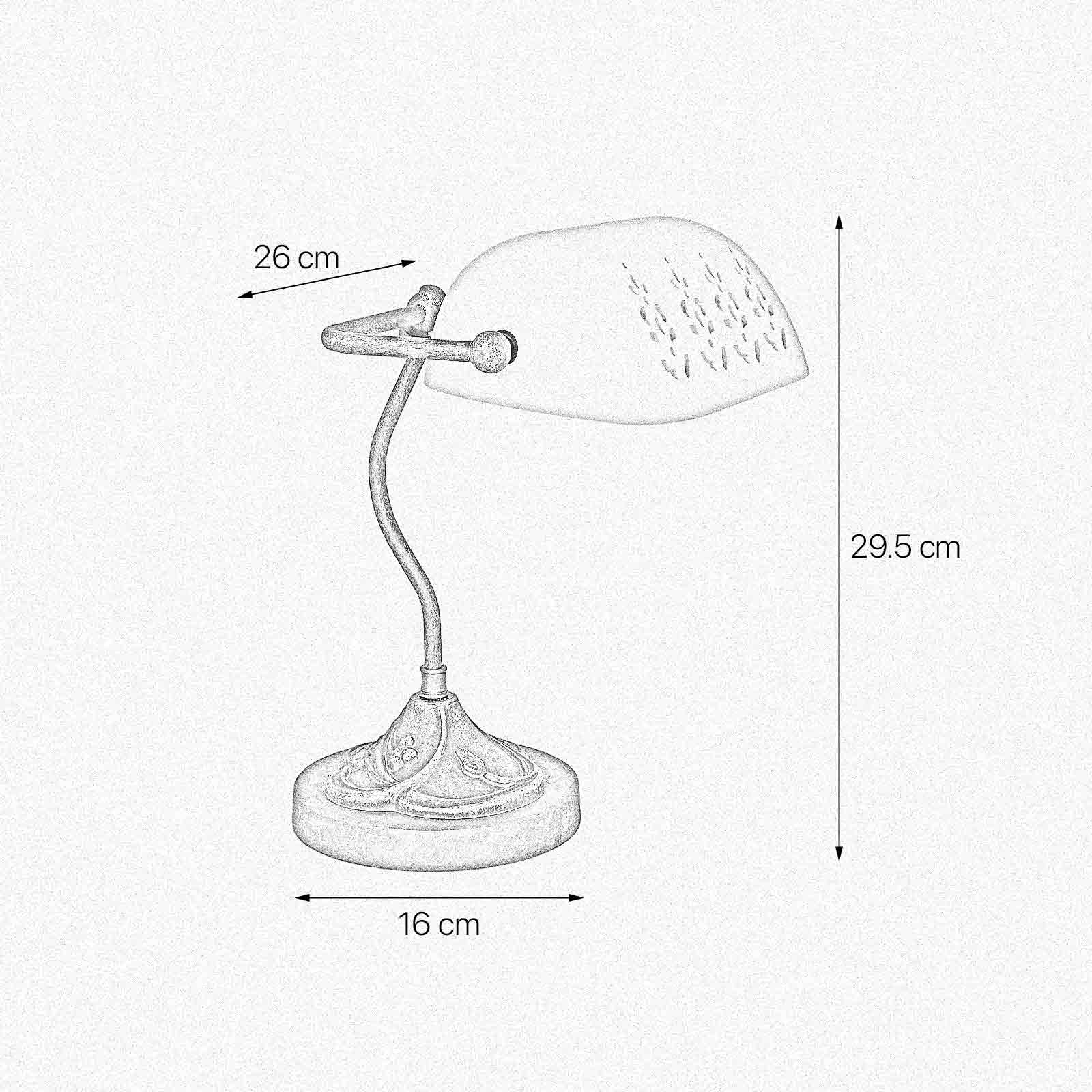 t4option0_0 | White Bankers Lamp Ceramic Shade Antique Brass Ghidini 1849