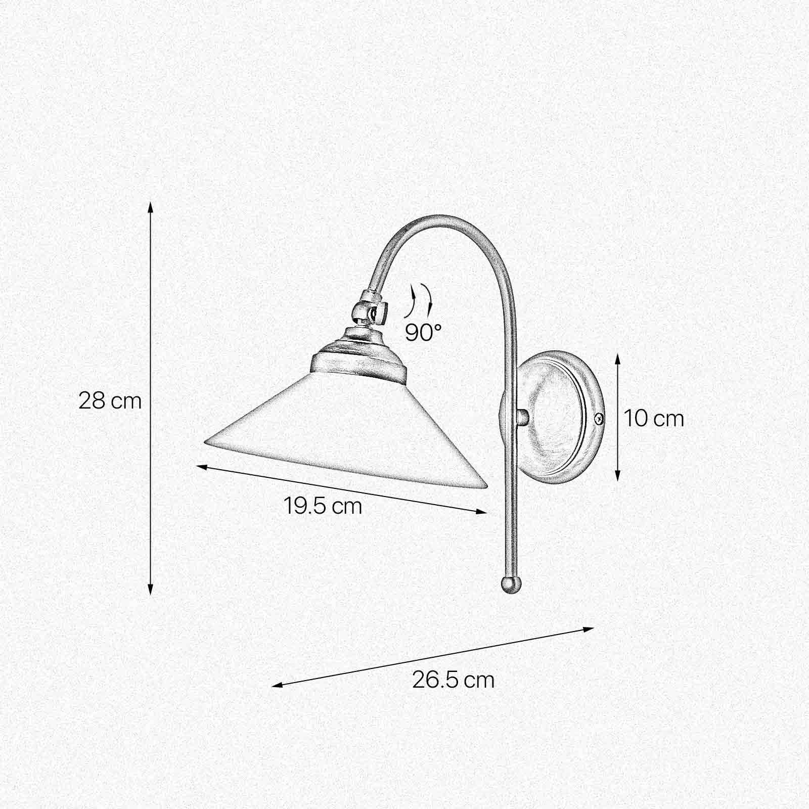 t4option0_0 | White Glass Wall Light Dark Bronze Adjustable Sofia Ghidini 1849